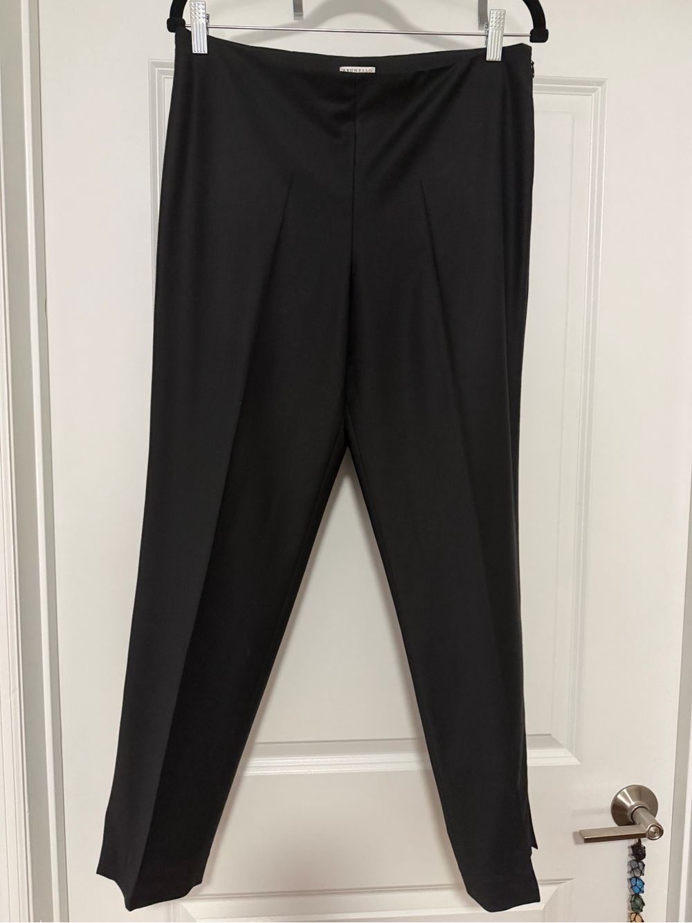 Brunello Cucinelli Black Virgin Wool Stretch Trousers Pants US 10 IT 46 Italy